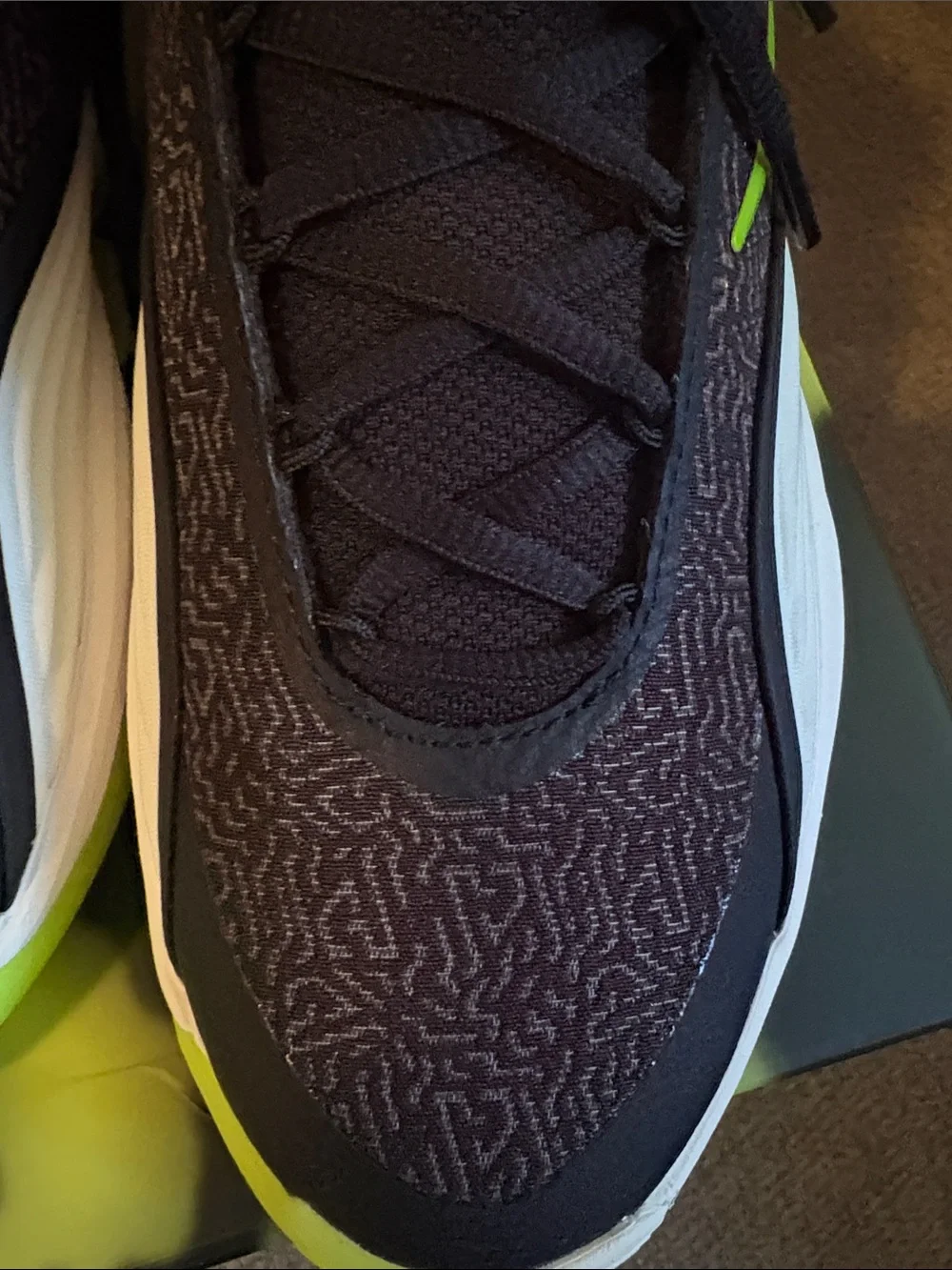 Nike Black and Volt Men's Athletic Trainers